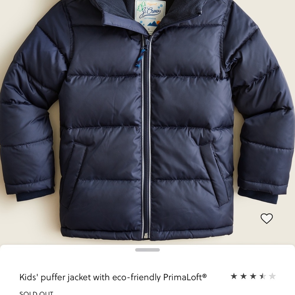 J. Crew Kids' Midnight Blue Puffer Coat